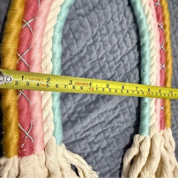 RAINBOW MACRAME WALL HANGING – MULTICOLOR BOHO DECOR, HANDMADE STYLE - Picture 9 of 17